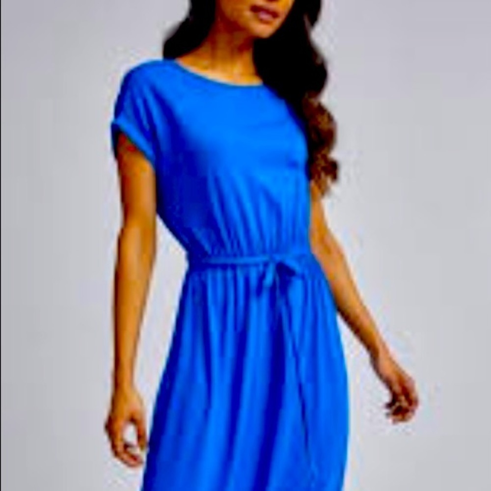 Dorothy Perkins Ruched Tie Sleeve Royal Blue Dress Size 18